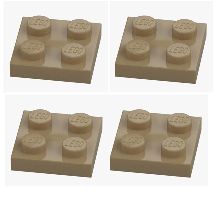 LEGO 4x Platte 2x2 Sand Yellow Beige 3022 6047415 Plate Neu Grundplatte NEU