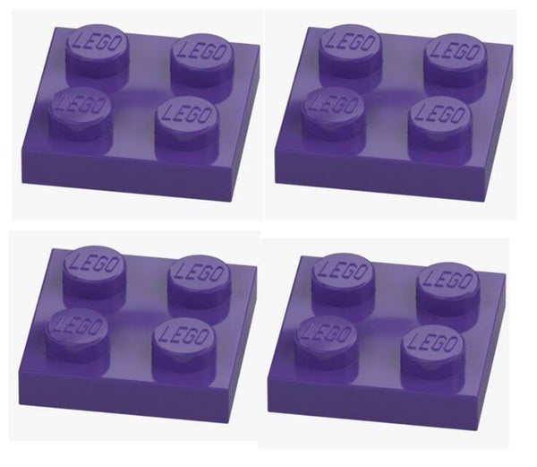 LEGO 4x Platte 2x2 Medium Lilac Lila 3022 6047422 Plate Neu Grundplatte