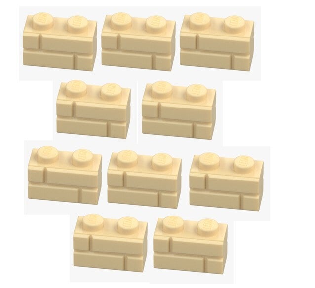 LEGO 10x Mauerstein 1x2 Beige Brick Yellow 98283 6148262 Neu Rillen Ziegelstein