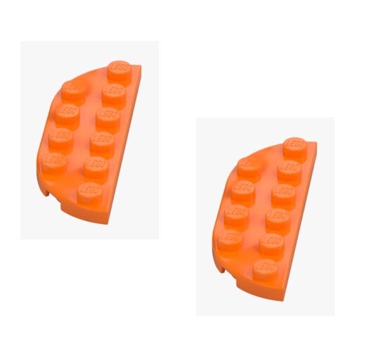 LEGO 2x Platte abgerundet 2x6 Orange Bright Orange 18980 6301806 Ersatzteil NEU
