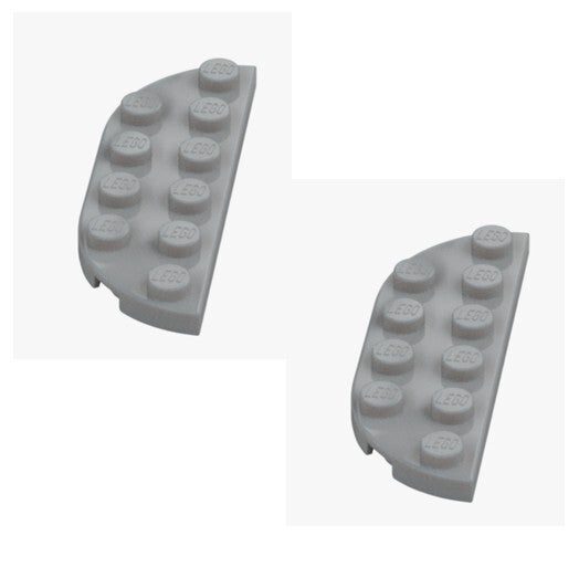 LEGO 2x Platte abgerundet 2x6 Hellgrau 18980 6105964 Ersatz Medium Stone Grey