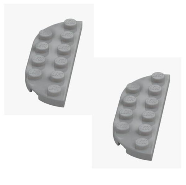 LEGO 2x Platte abgerundet 2x6 Hellgrau 18980 6105964 Ersatz Medium Stone Grey