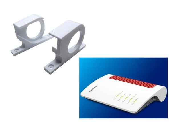 Wandhalterung für FRITZ!Box 5690 Fiber 7690 7590 AX Router Halter Weiß Halterung