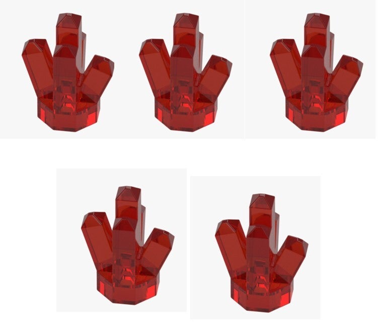 LEGO® 5x Kristall Transparent Rot Red 6507863 28623 Rock Crystal