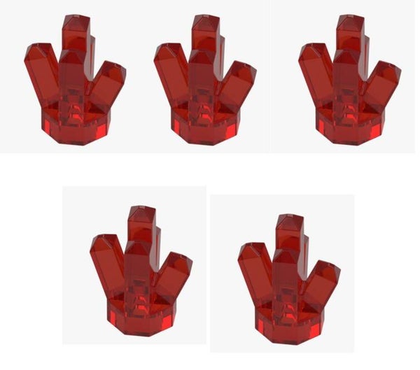 LEGO® 5x Kristall Transparent Rot Red 6507863 28623 Rock Crystal
