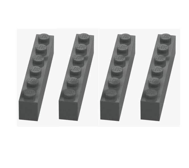 LEGO® 4x Stein 1x6 Dunkelgrau Dark Stone Grey 4211100 3009 Baustein Brick Neu