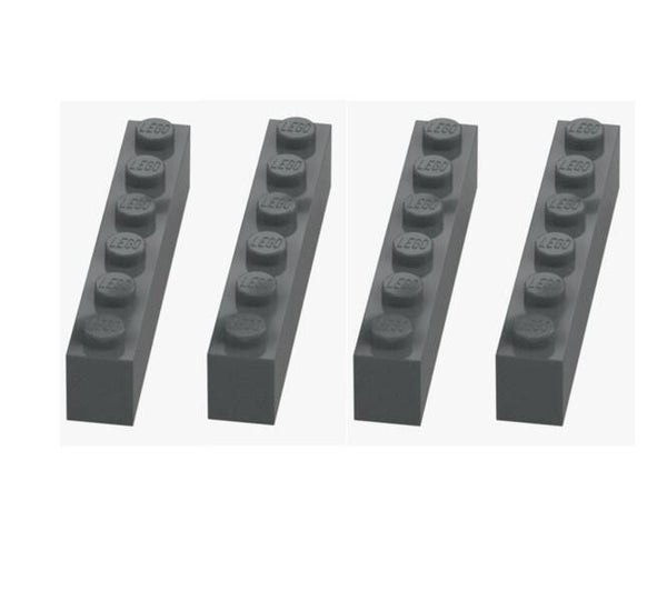 LEGO® 4x Stein 1x6 Dunkelgrau Dark Stone Grey 4211100 3009 Baustein Brick Neu