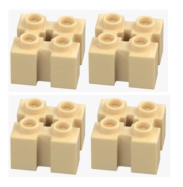LEGO 4x Stein 2x2 modifiziert Hellbeige 6454937 39683 Kreuzloch Brick Yellow Tan