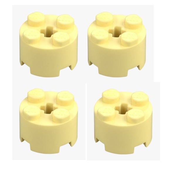 LEGO 4x Rundstein 2x2 Gelb Cool Yellow 6143 6301835 mit Kreuz Neu