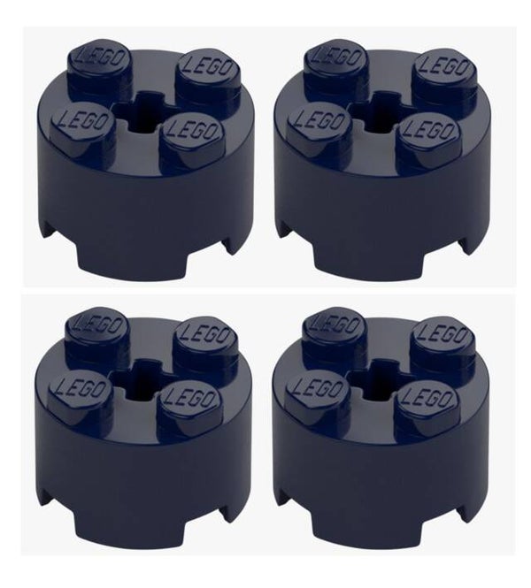 LEGO 4x Rundstein 2x2 Dunkelblau Earth Blue 6143 4505985 mit Kreuz Neu