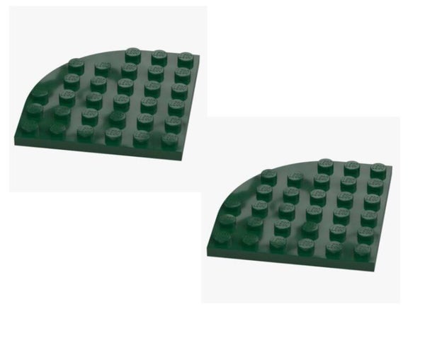 LEGO® 2x Platte 6x6 mit Rundung Dunkelgrün Earth Green 6003 6487083 Neu Plate