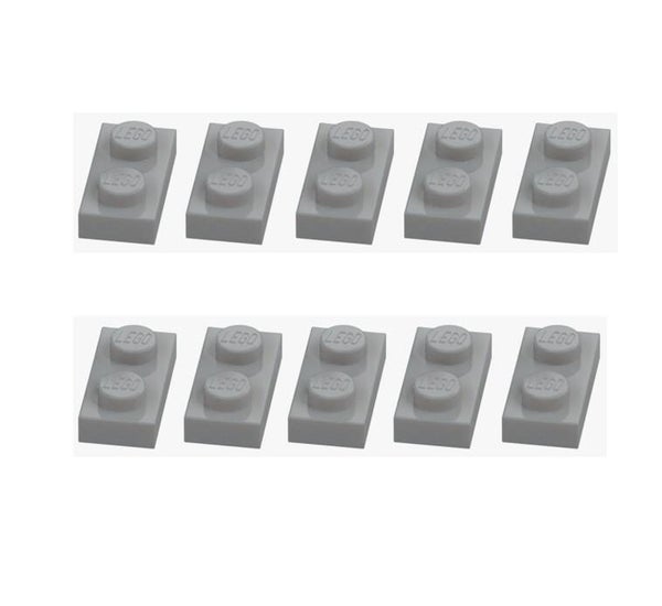 LEGO® 10x Platte 1x2 Hellgrau Medium Stone Grey 3023 4211398 Neu Grau