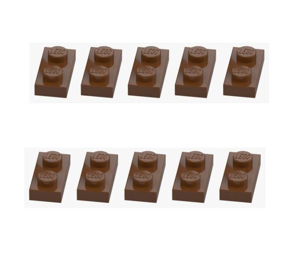 LEGO® 10x Platte 1x2 Rotbraun Reddish Brown 3023 4211150 Original Neu Plate