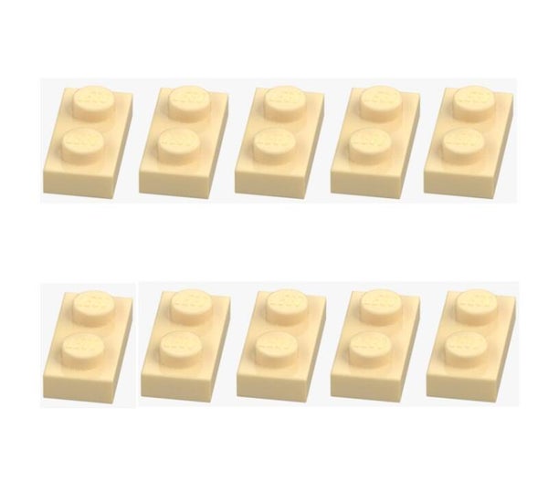 LEGO® 10x Platte 1x2 Beige Hellbeige Brick Yellow 3023 4113917 Neu Plate Tan
