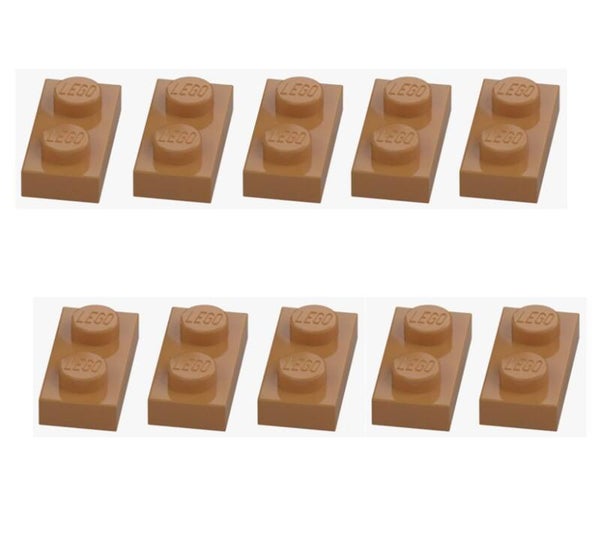 LEGO® 10x Platte 1x2 Medium Nougat Braun 3023 6218360 Original Neu Plate