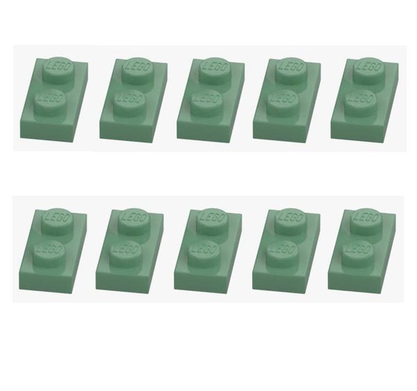 LEGO® 10x Platte 1x2 Sand Green Olivgrün 3023 4655080 Original Neu Plate