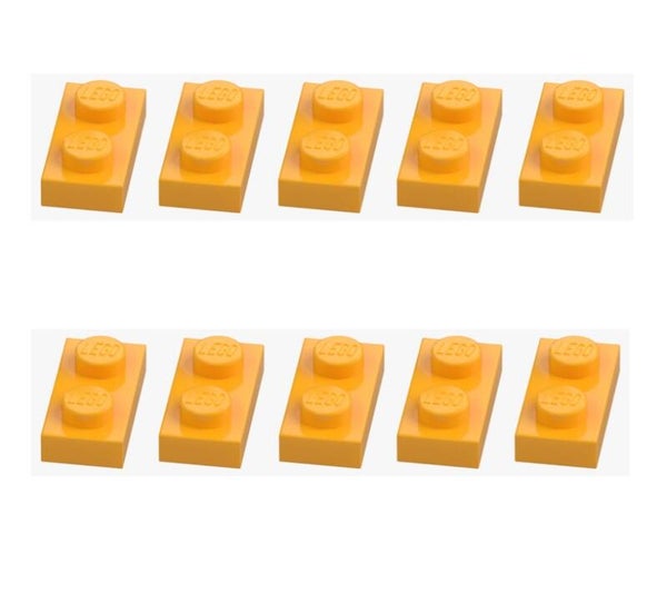 LEGO® 10x Platte 1x2 Flame Yellowish Orange Gelborange 3023 6028736 Neu