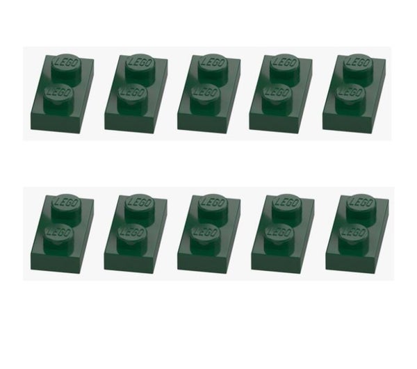 LEGO® 10x Platte 1x2 Earth Green Dunkelgrün 3023 6013102 Original Neu Plate