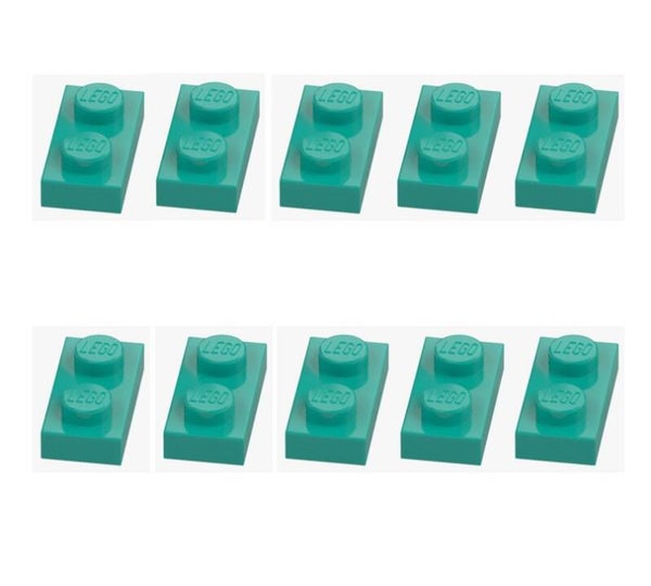 LEGO® 10x Platte 1x2 Bright Bluish Green Türkis 3023 Original Neu Plate 6213777