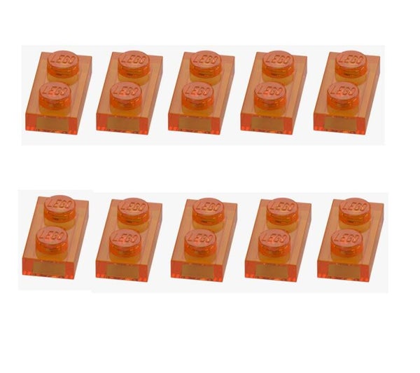 LEGO® 10x Platte 1x2 Transparent Bright Orange 28653 6514005 Neu Plate Trans
