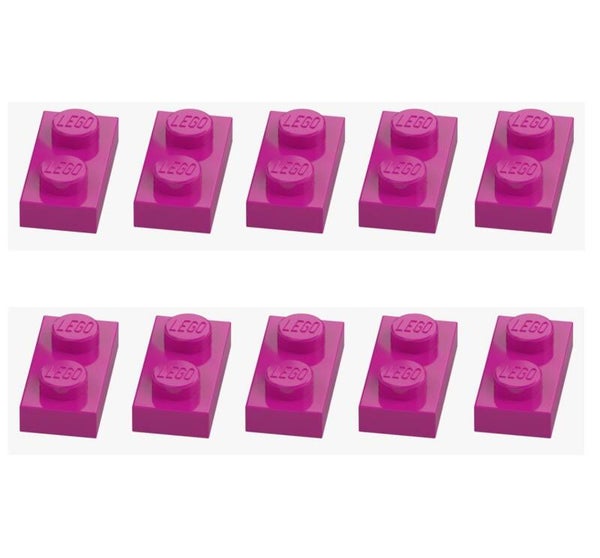 LEGO® 10x Platte 1x2 Magenta Bright Reddish Violet 3023 6103415 Neu Plate