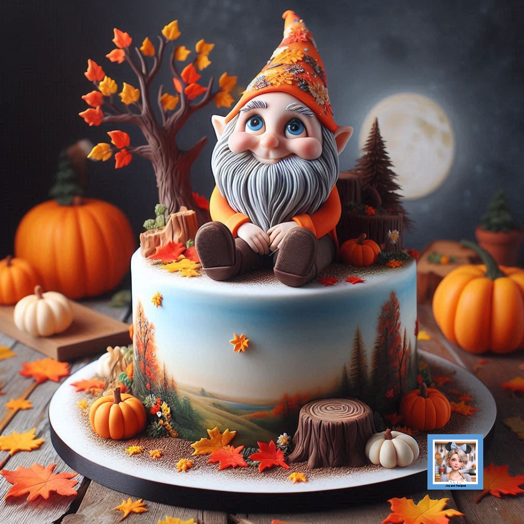 Autumn Gnome Cake Design with AI Joy and Recipes
