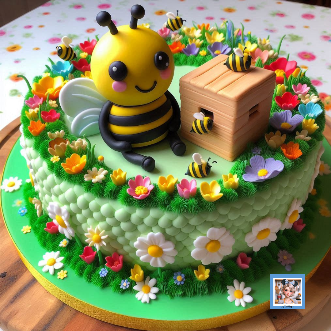 Create a Bee & Flowers Cake with AI / AIInspired Cake Creations Joy