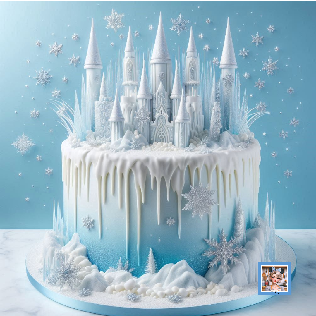 Ice Castle Cake Design with AI Joy and Recipes