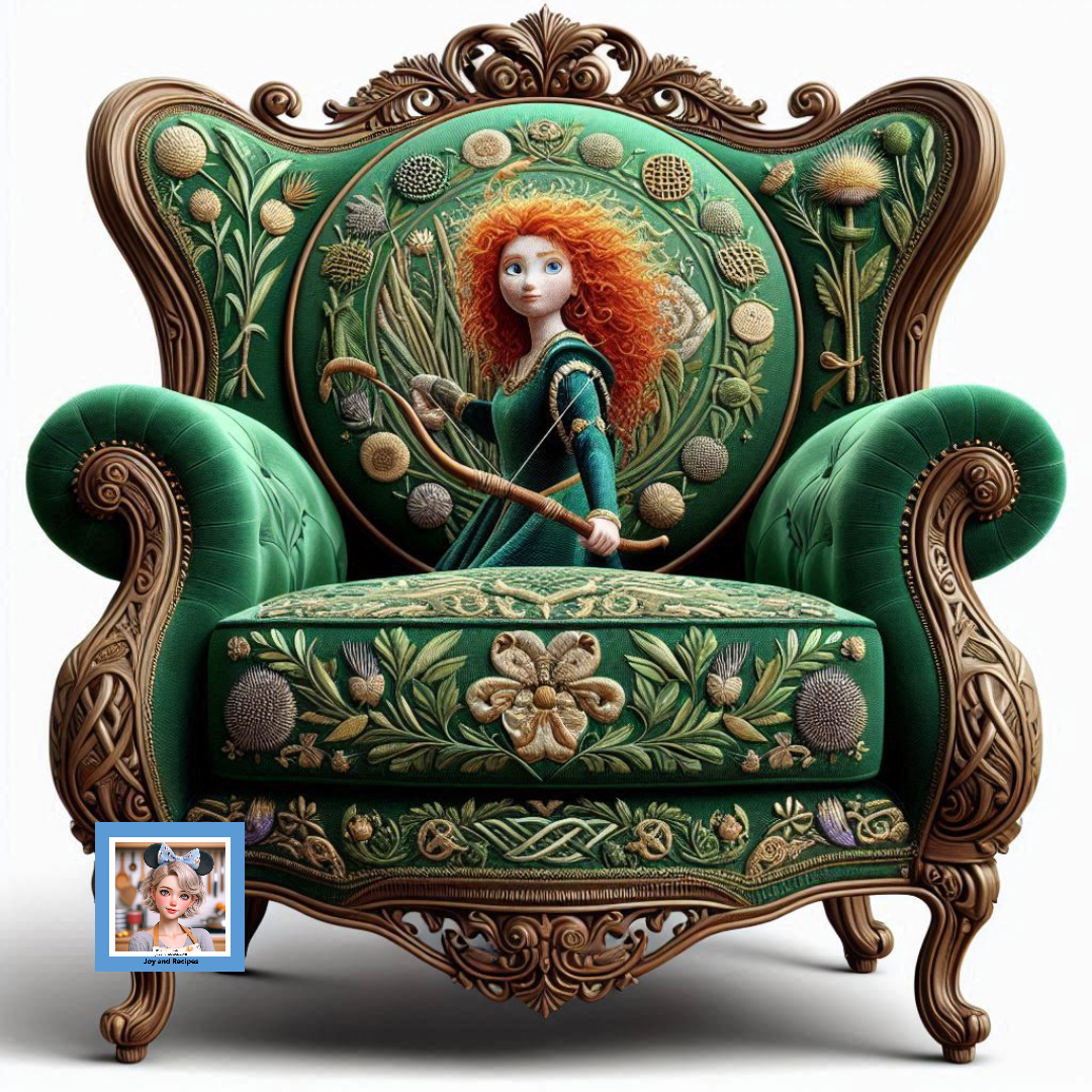Merida-Inspired Embroidered Chair: Creative AI Art