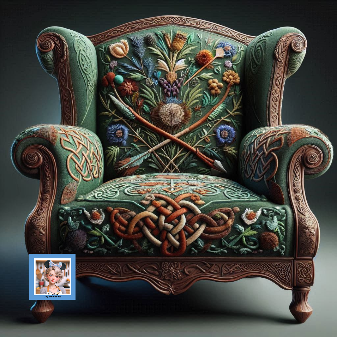 Merida-Inspired Embroidered Chair: Creative AI Art