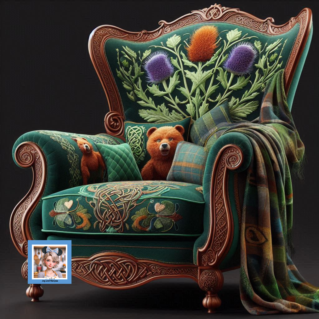 Merida-Inspired Embroidered Chair: Creative AI Art