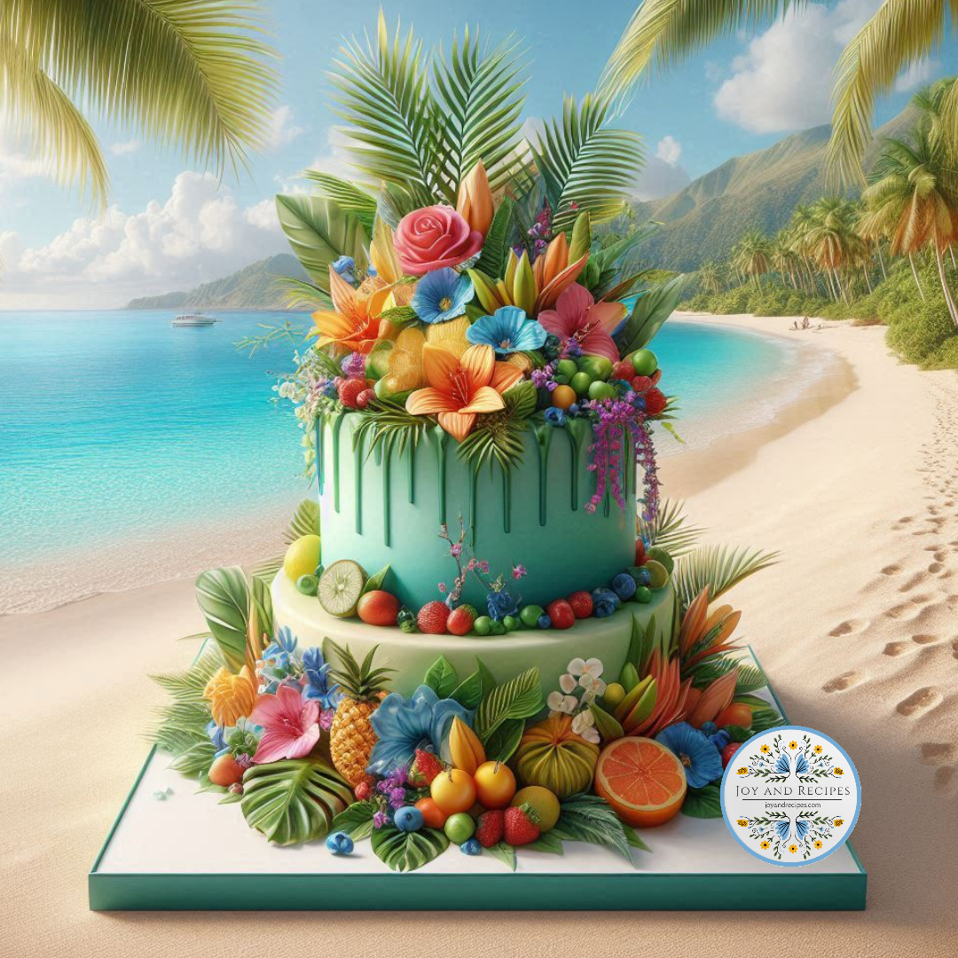 Create Tropical Flowers Wedding Cake with AI / Wedding Cakes by AI