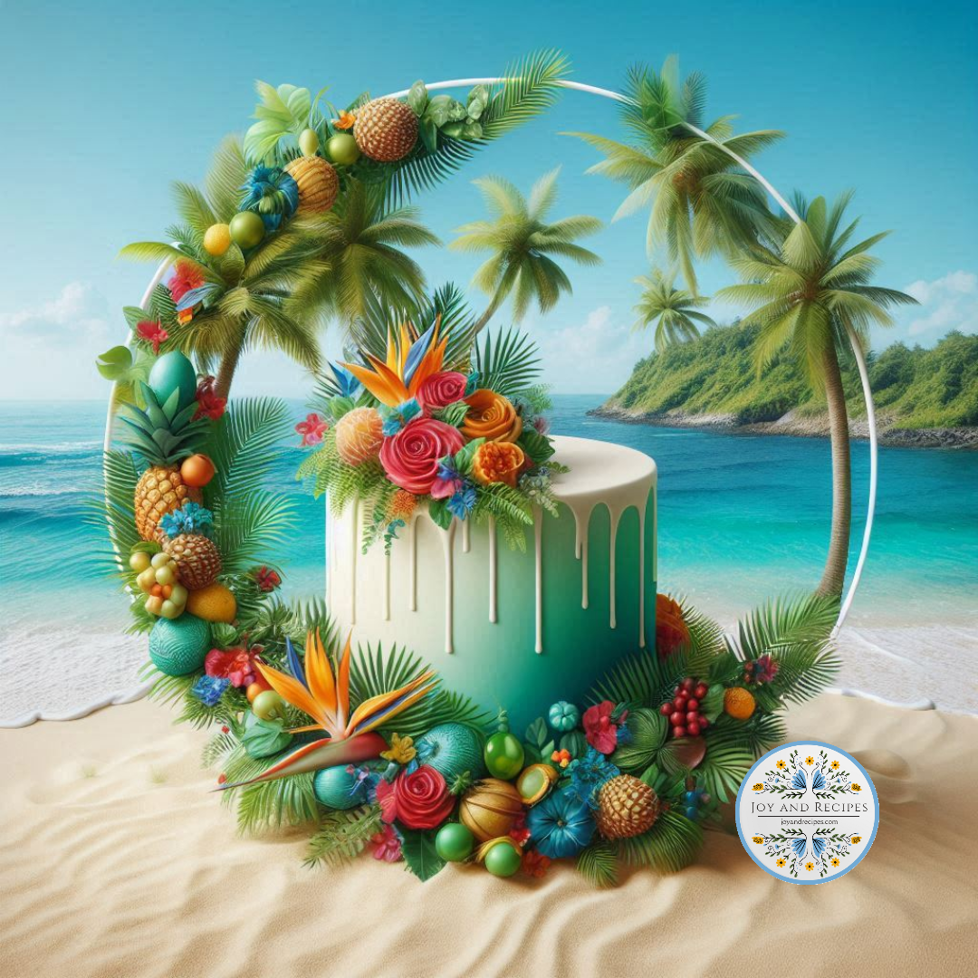 Create Tropical Flowers Wedding Cake with AI / Wedding Cakes by AI