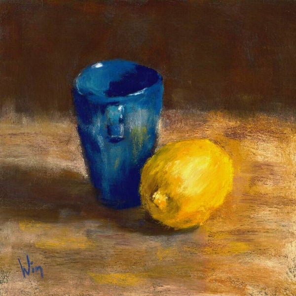 Blue Cup with Lemon