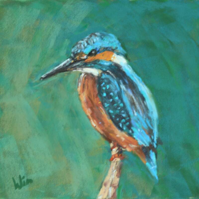 Pastelpainting of Kingfisher