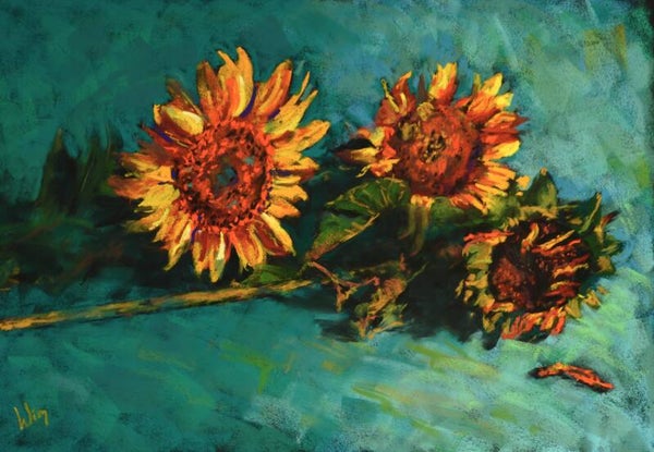 print - zonnebloemen - 18x13cm