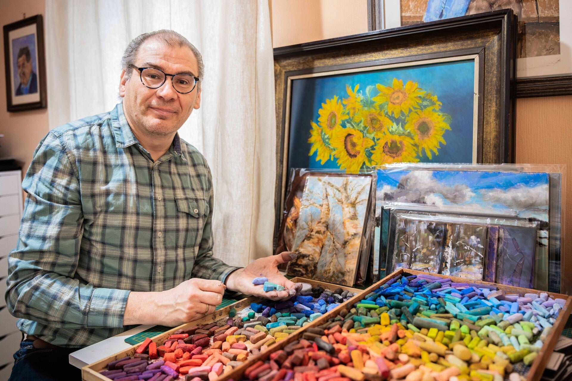 myself, painting in my studio