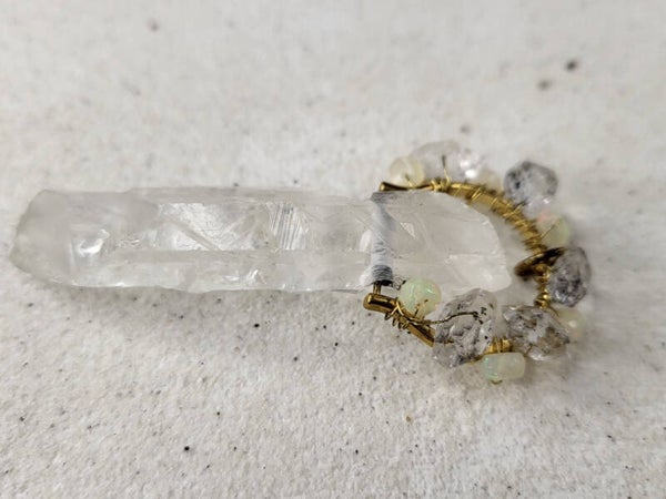 Energy tool met welo opaal en herkimer diamantjes