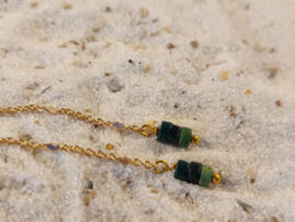 Jade oorhangers