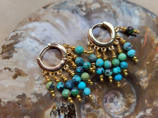 Arizona turkoois aan creolen