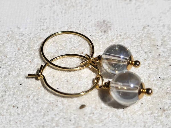 Angel aura kwarts aan creolen