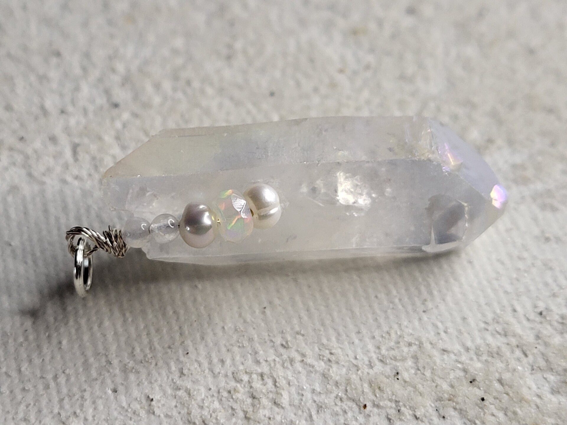 Angel aura kwarts hanger