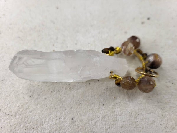 Energy tool  met rutielkwarts, tijgeroog en maansteen