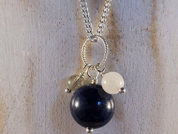 Lapis Lazuli labradoriet en maansteen ketting
