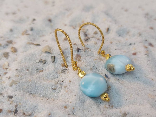 larimar vermeil oorbellen