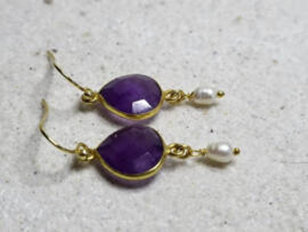 Amethist oorbellen Fairtrade