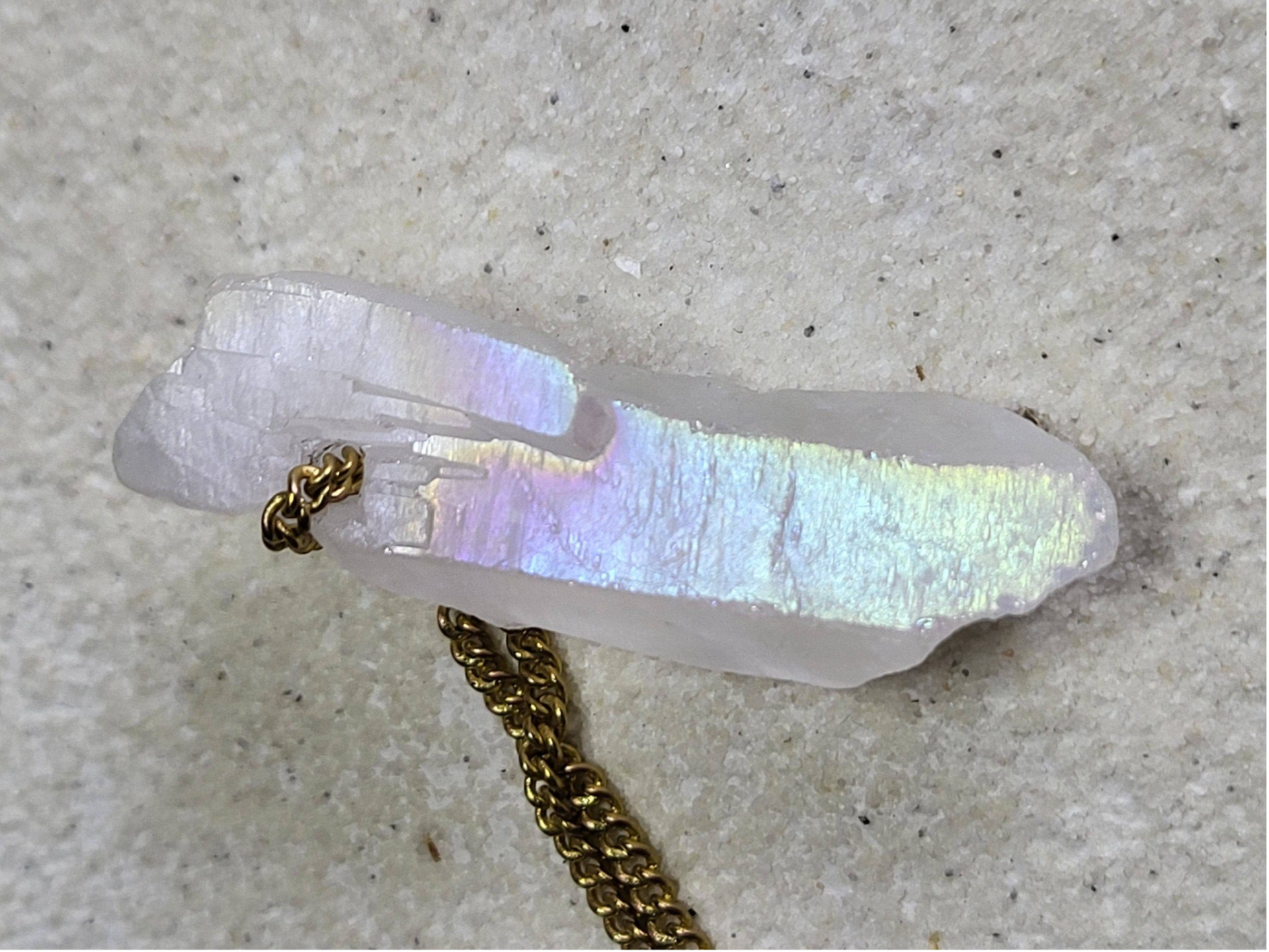 Angel aura kwarts hanger