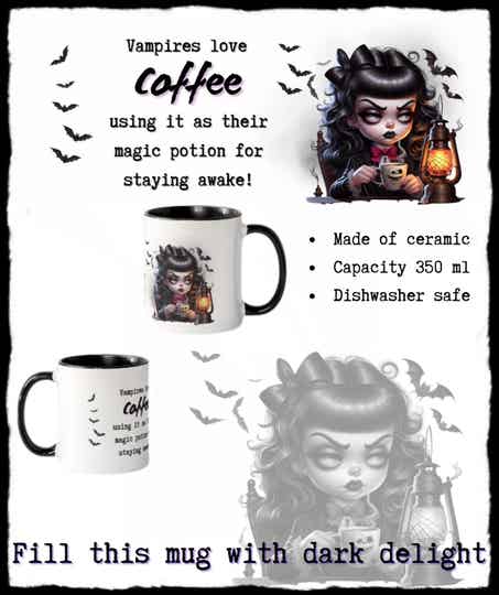 Mug: Vampires love coffee