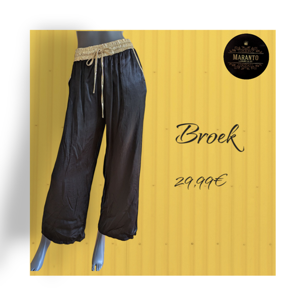 Broek met goudkleurige details