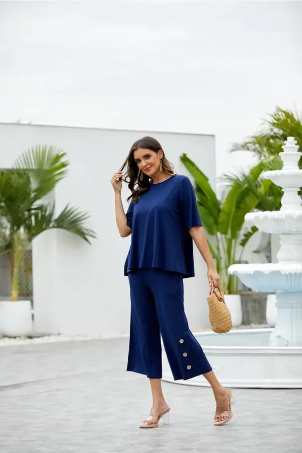 Bamboo Wide Leg Capri Pants